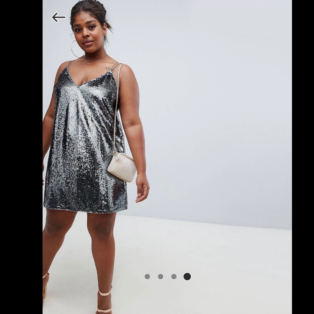 ASOS DESIGN Curve all over sequin cami mini dress